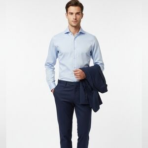 Eton Contemporary Fit Light Blue Signature Twill Dress Shirt Size 16 / 41